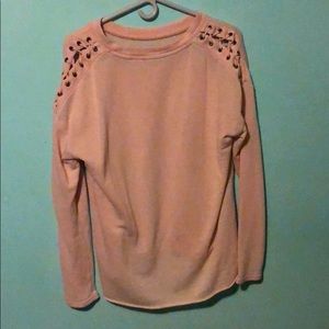 Pink Love Sleeve Shirt with Laced Shoulders